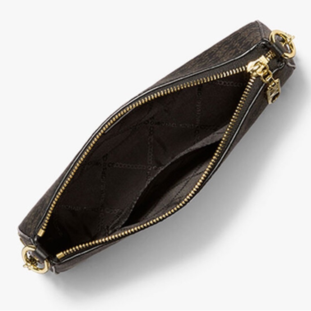 MICHAEL KORS EMPIRE MEDIUM METALLIC CHAIN-LINK POCHETTE
Black/Pale Gold 
NWT - Picture 2 of 16